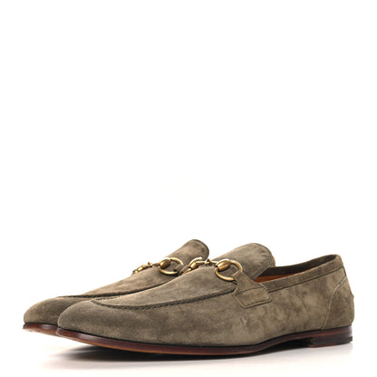 Gucci Suede Horsebit Mens Jordaan Loafers 9.5 Olive Green 4 of 10