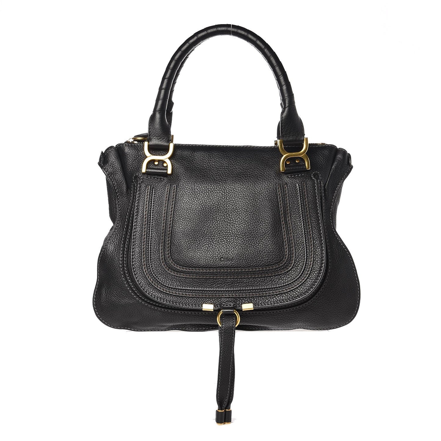 Calfskin Medium Marcie Satchel Black