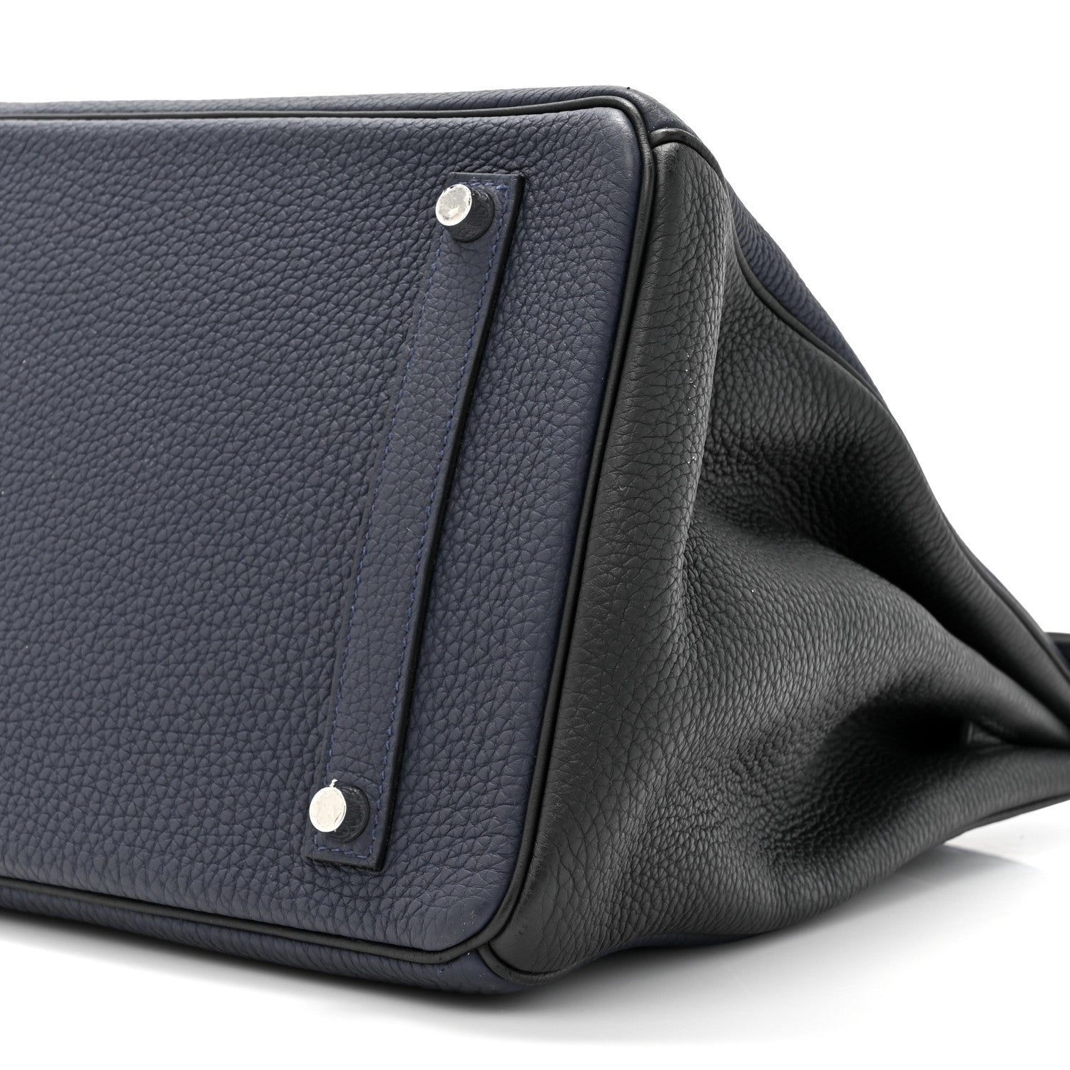 Hermes Togo Bi-Color Horseshoe Birkin 35 Bleu Nuit Black 9 of 12