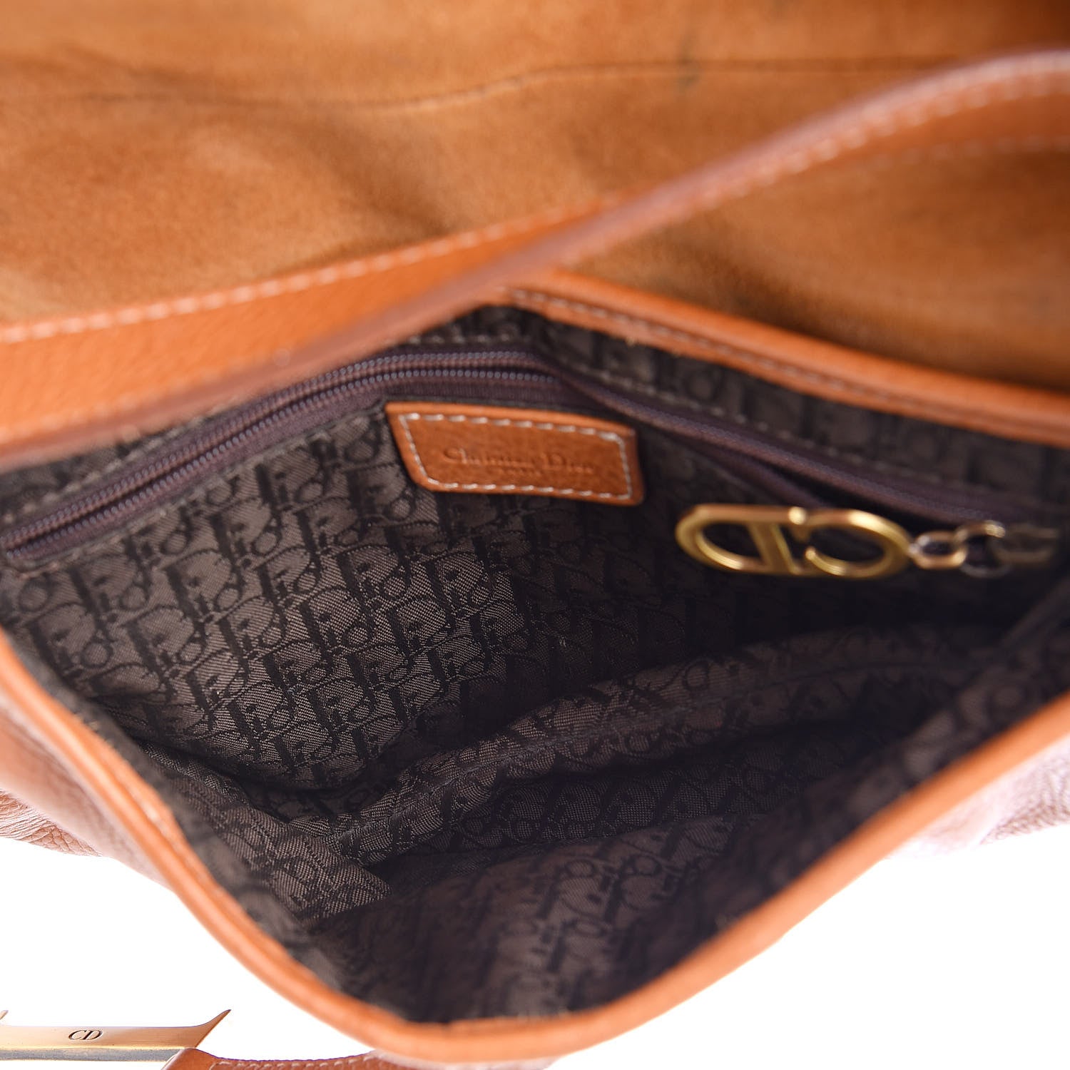 Christian Dior Calfskin Saddle Bag Tan 5 of 16