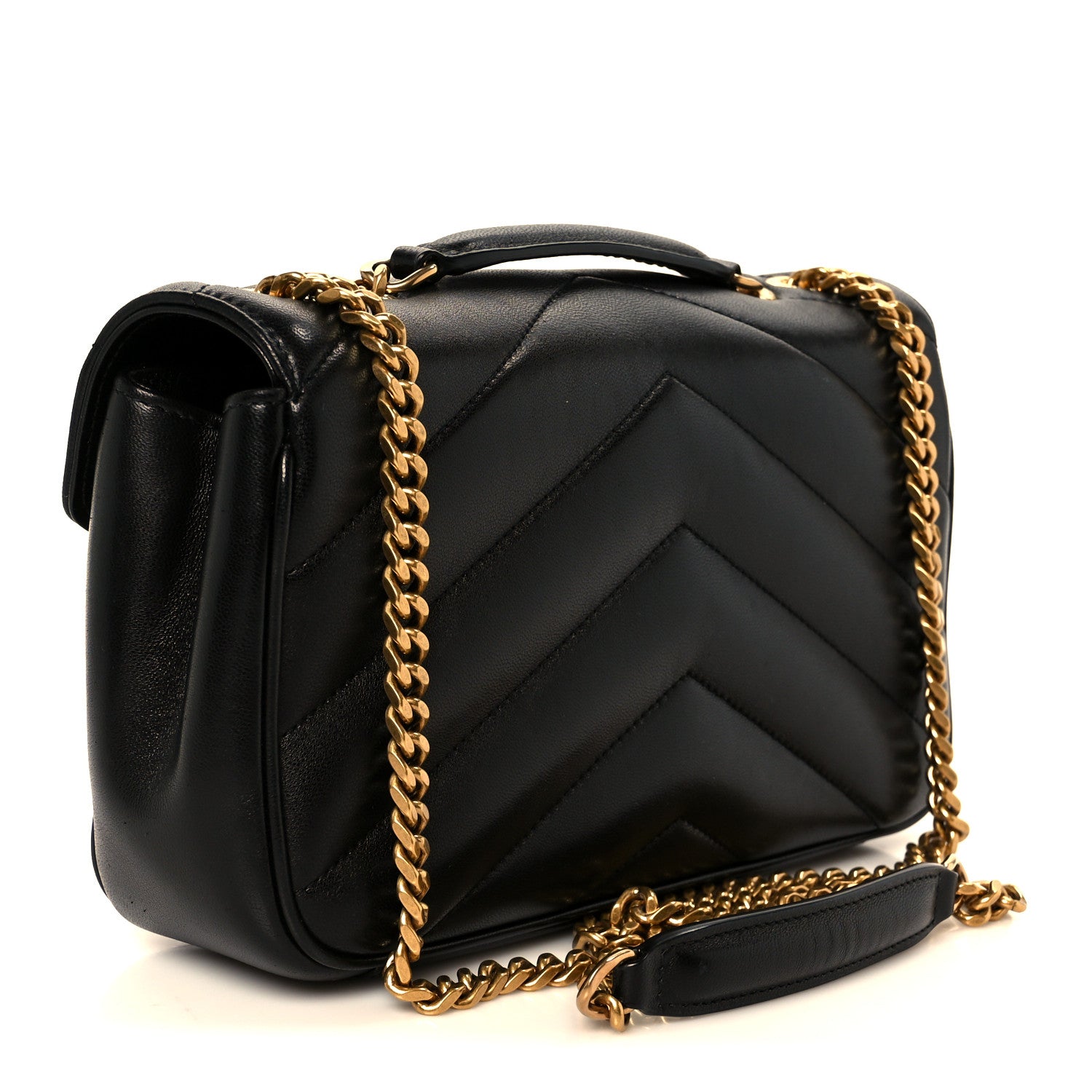 Saint Laurent Lambskin Chevron Quilted Small Loulou Black 5 of 15