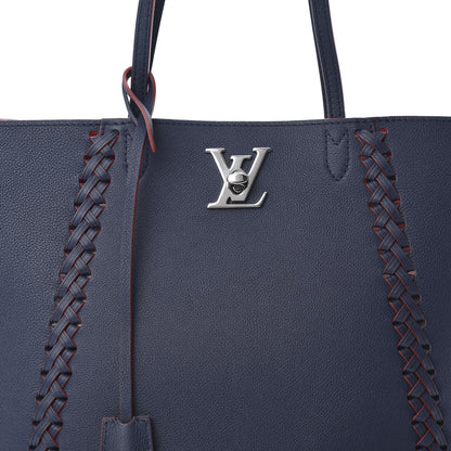 Louis Vuitton Calfskin Braided Lockme Cabas Marine Rouge 8 of 12