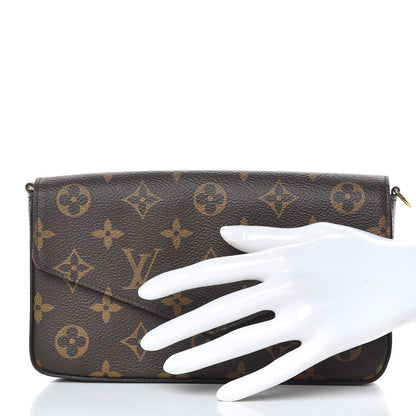 Louis Vuitton Monogram Pochette Felicie Chain Wallet Fuchsia 2 of 11