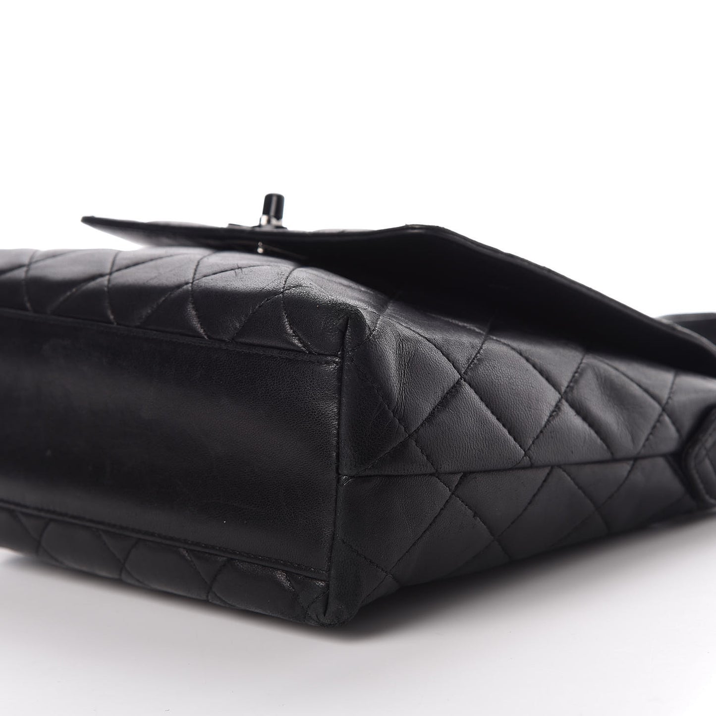 Lambskin Quilted Shoulder Flap Bag So Black