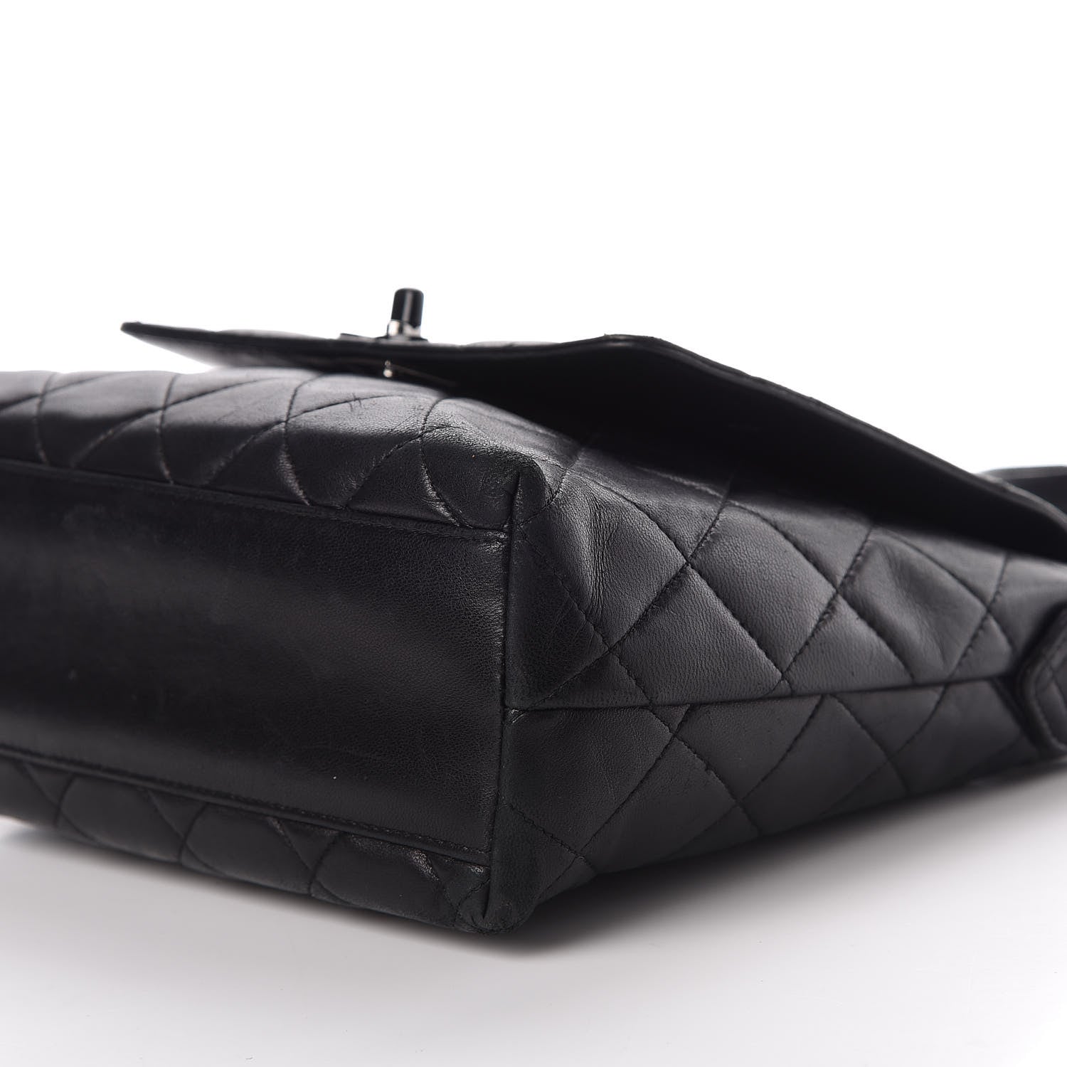 Chanel Lambskin Quilted Shoulder Flap Bag So Black 7 of 9
