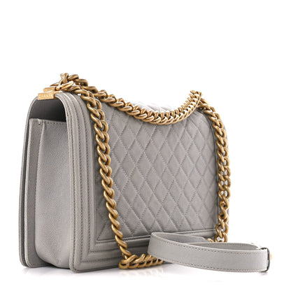 Chanel Caviar Quilted New Medium Boy Flap Grey 3 of 13