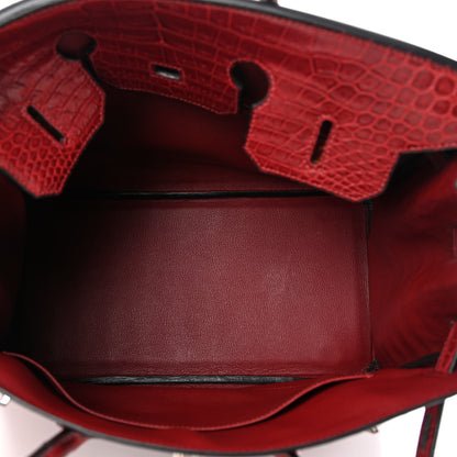 Hermes Matte Porosus Crocodile Birkin 35 Rouge H 5 of 11