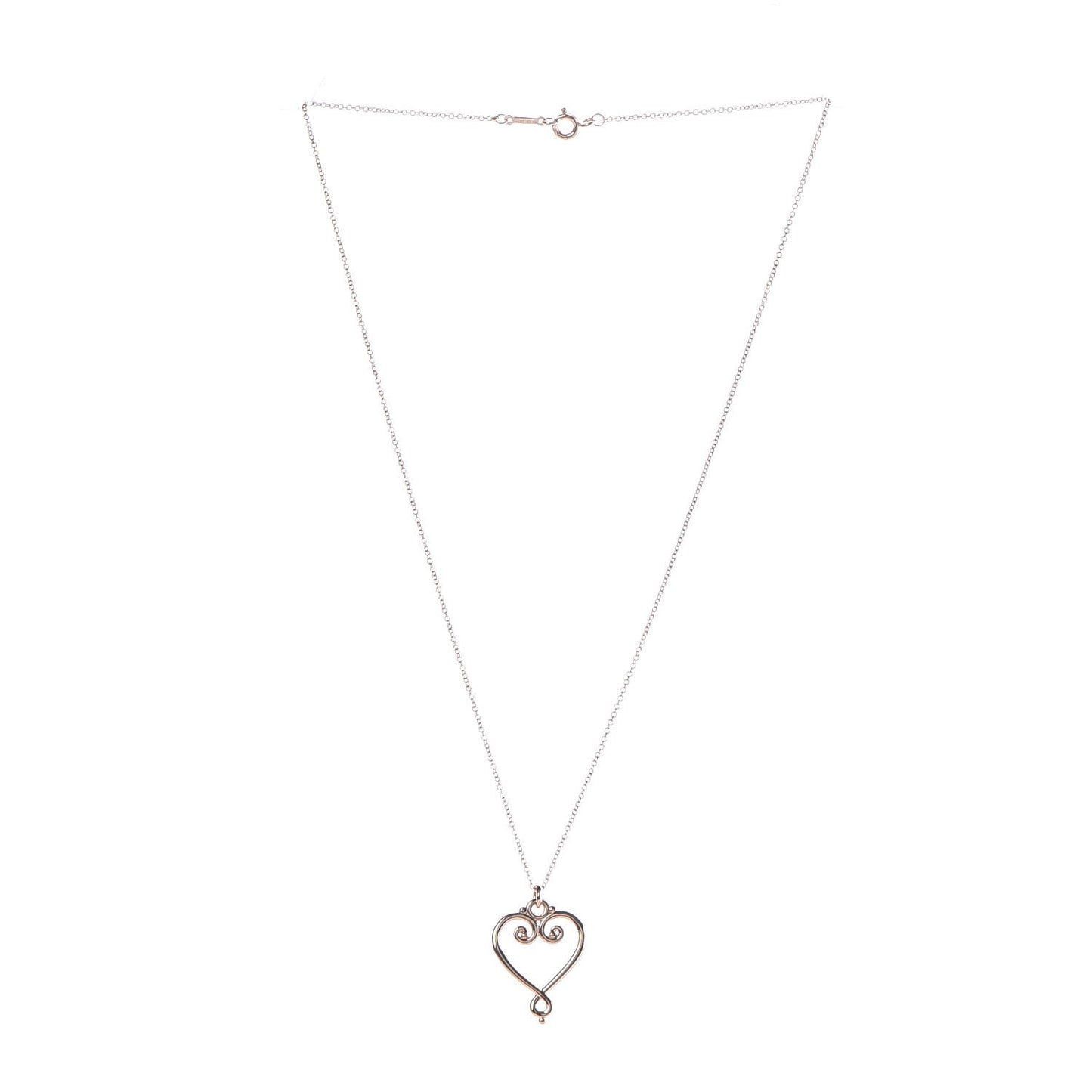 18K Rose Yellow Gold Paloma Picasso Venezia Goldoni Heart Pendant Necklace