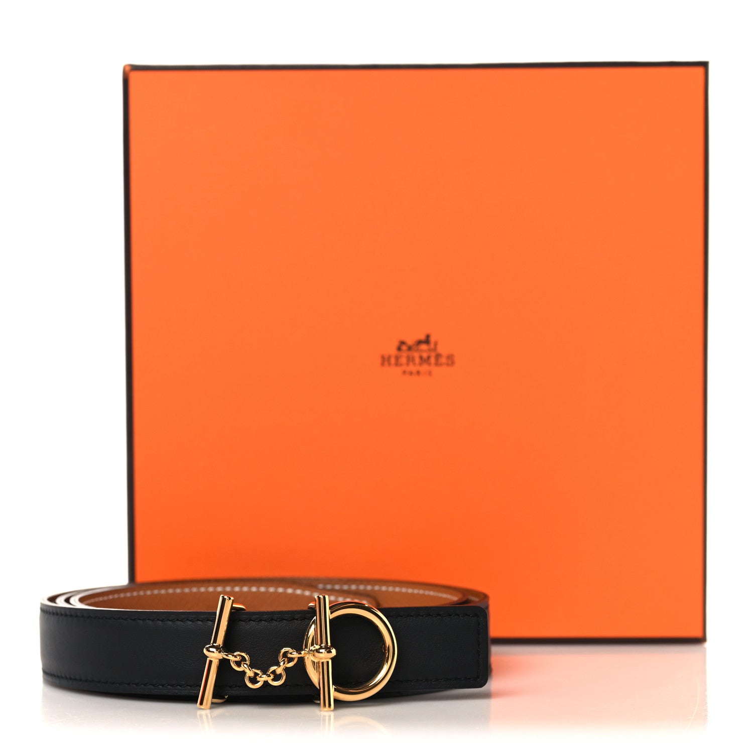 Hermes Togo Box 38mm Reversible Lad Belt 95 38 Black Gold 6 of 6