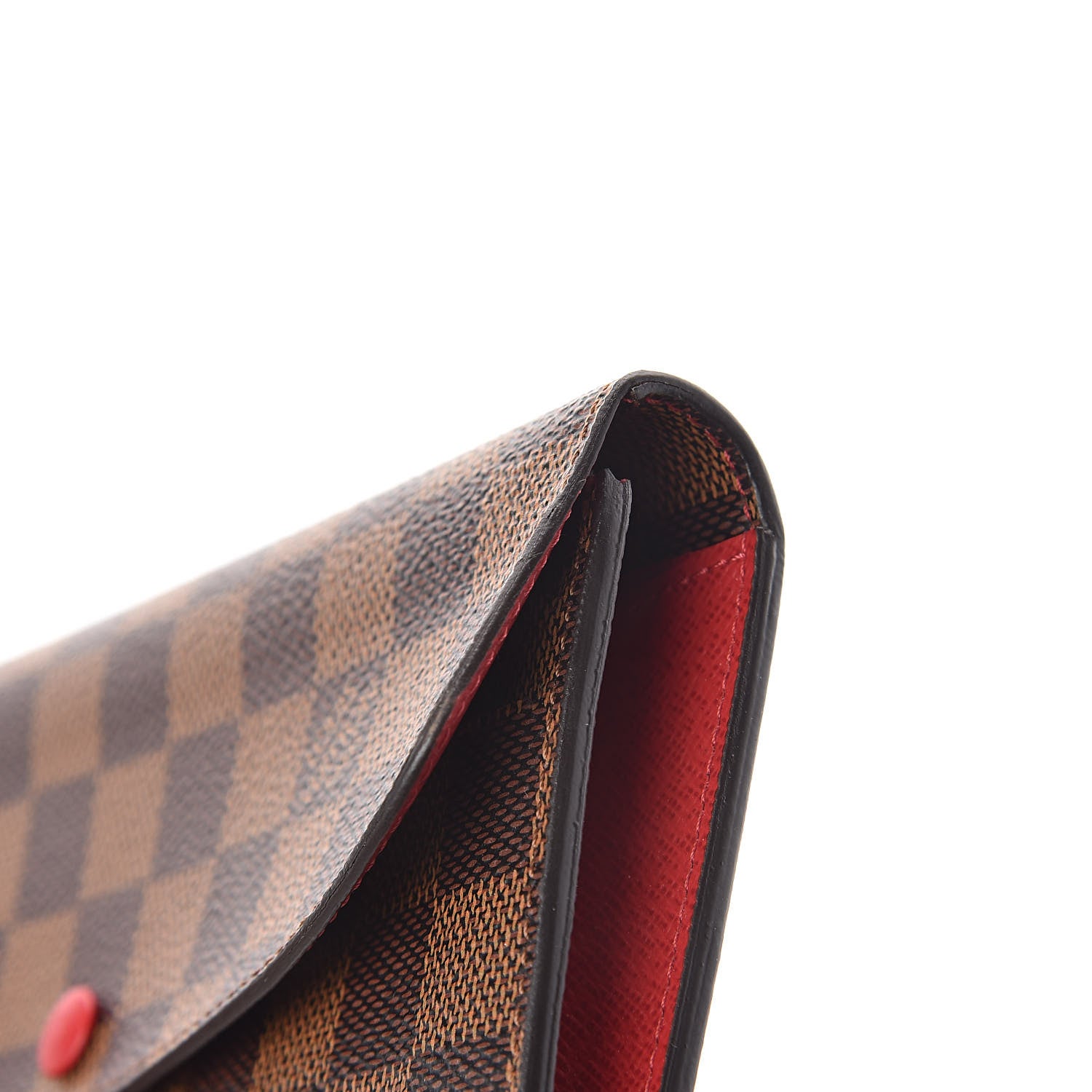 Louis Vuitton Damier Ebene Emilie Wallet Red 7 of 8