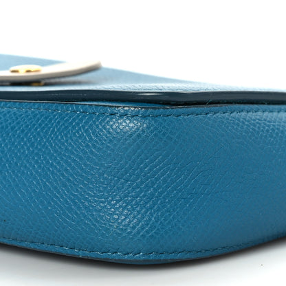 Celine Grained Shiny Calfskin Strap Clutch Blue 8 of 9