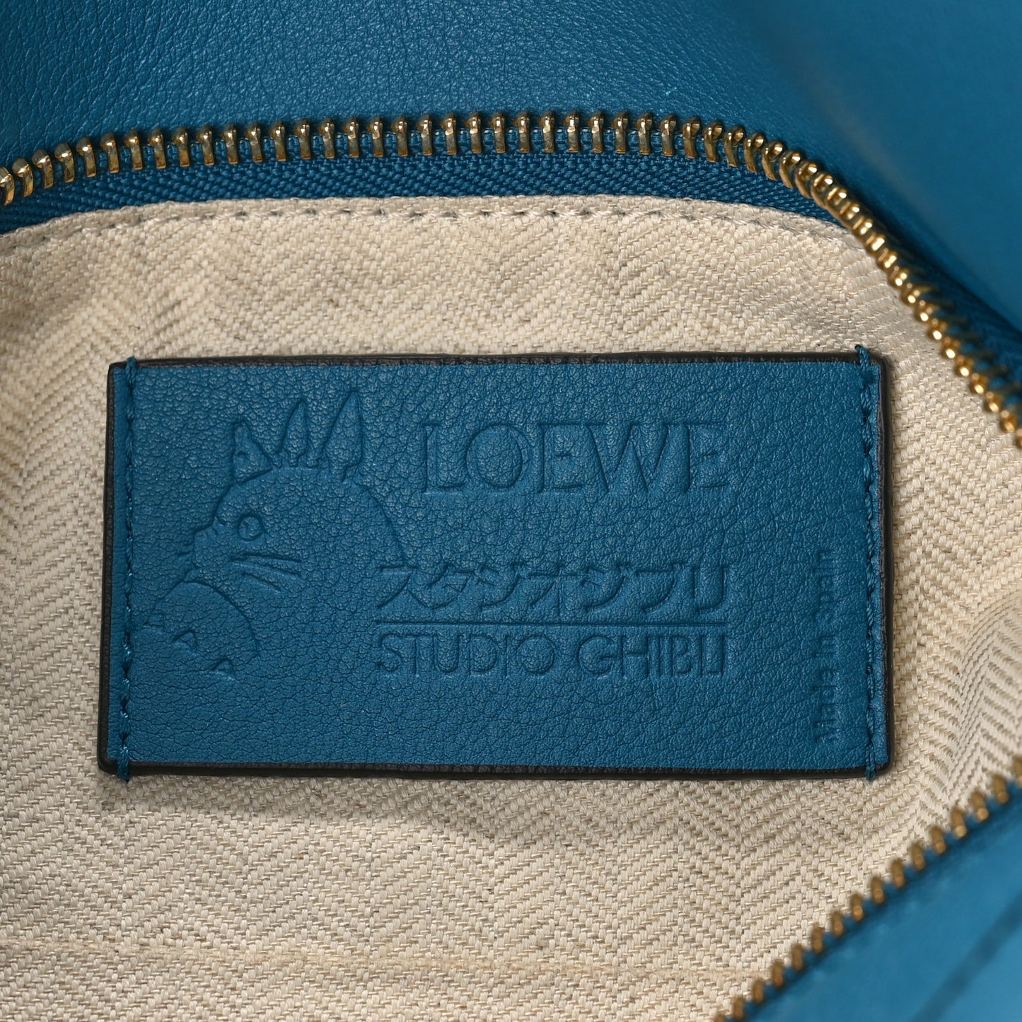 X SPIRITED AWAY Calfskin Bo Mouse Small Puzzle Bag Lagoon Blue