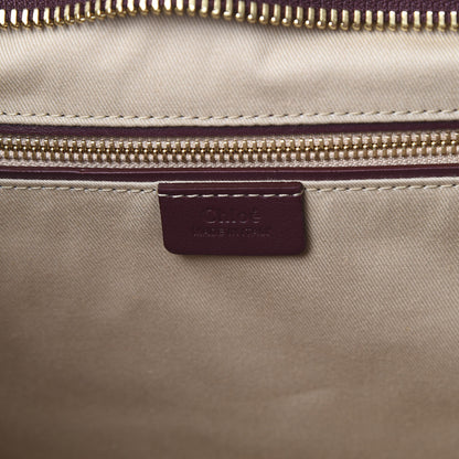 Chloe Smooth Calfskin Embossed Tao Zipped Tote Burnt Brown 5 of 11