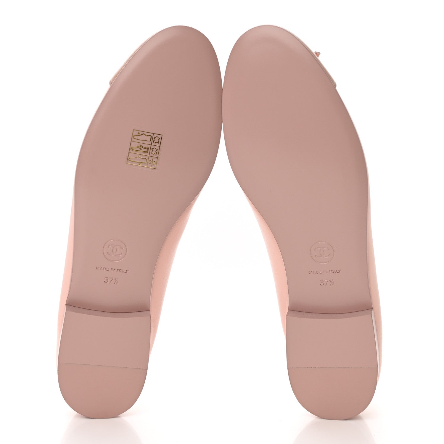 Chanel Lambskin Cap Toe CC Ballerina Flats 37.5 Light Pink Dark Pink 5 of 9