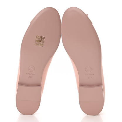 Chanel Lambskin Cap Toe CC Ballerina Flats 37.5 Light Pink Dark Pink 5 of 9