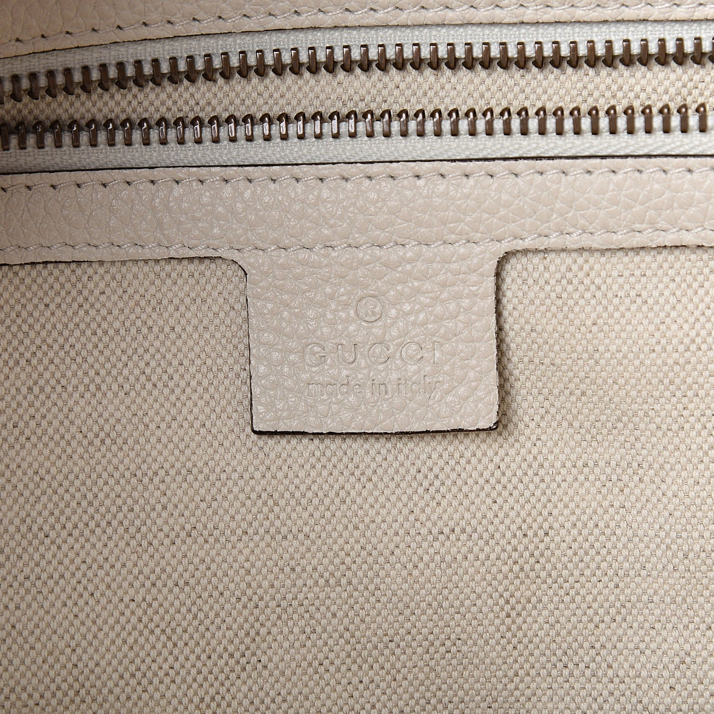 Grained Calfskin Logo Half Moon Hobo White