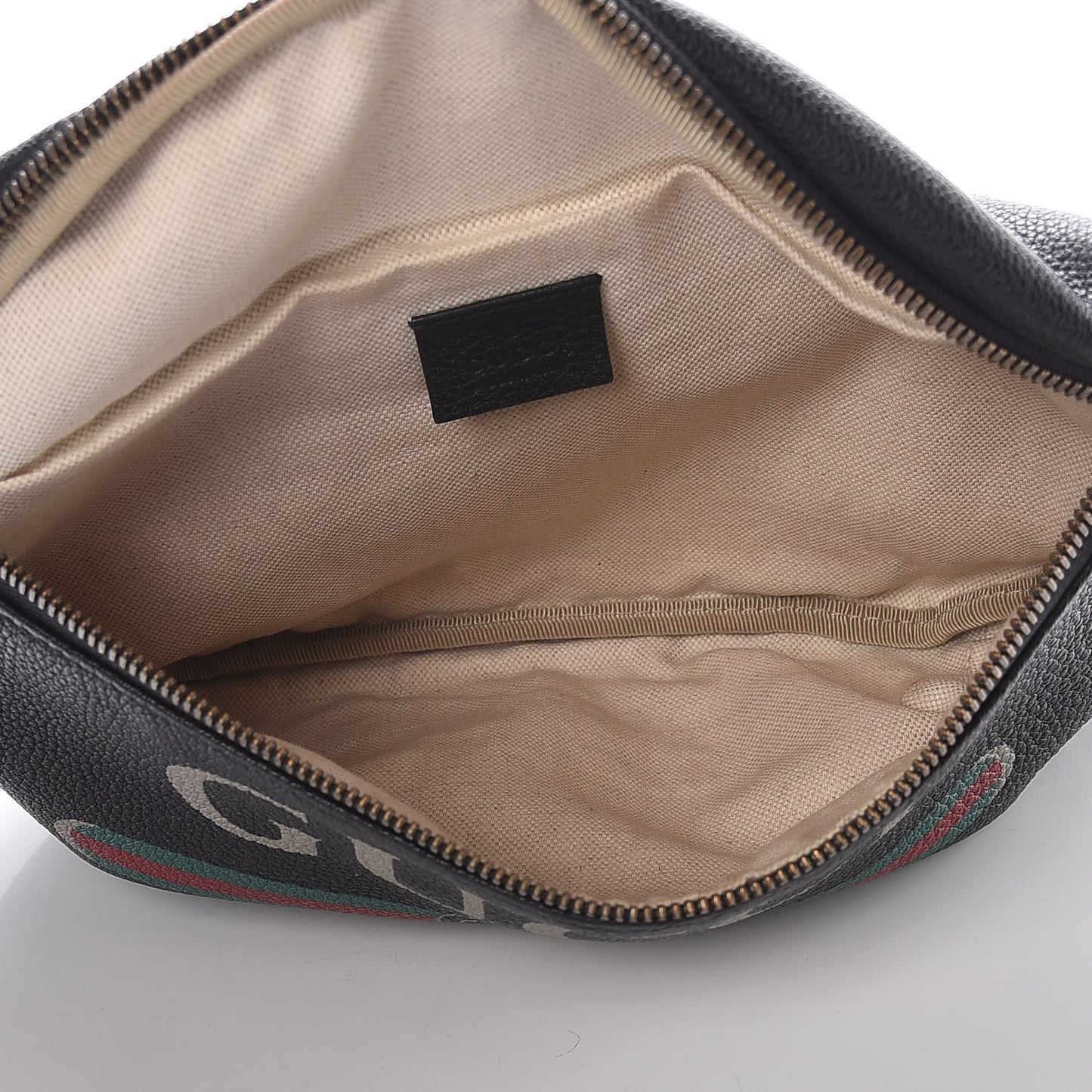 Grained Calfskin Logo Belt Bag Black