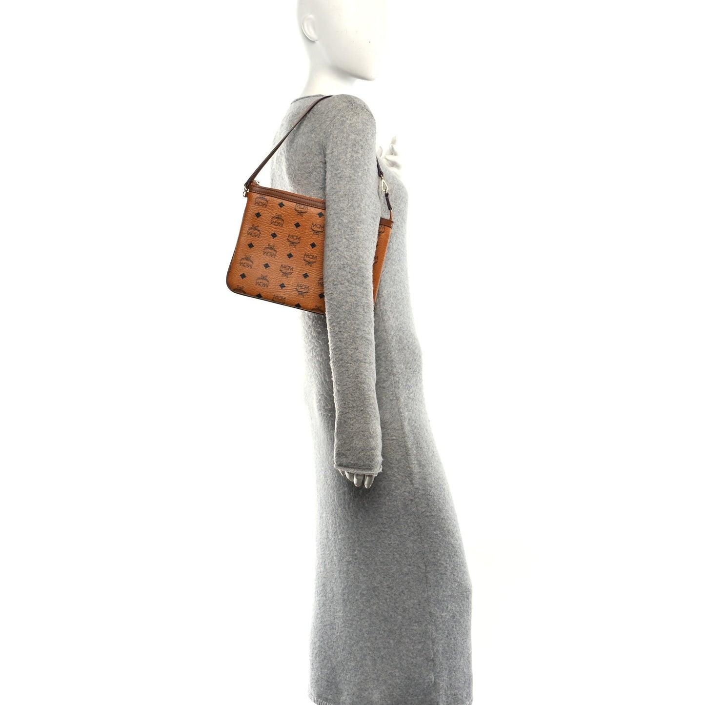 Visetos Medium Stark Wristlet Pouch Cognac