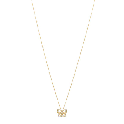Roberto Coin 18K Yellow Gold Diamond Butterfly Pendant Necklace 1 of 3