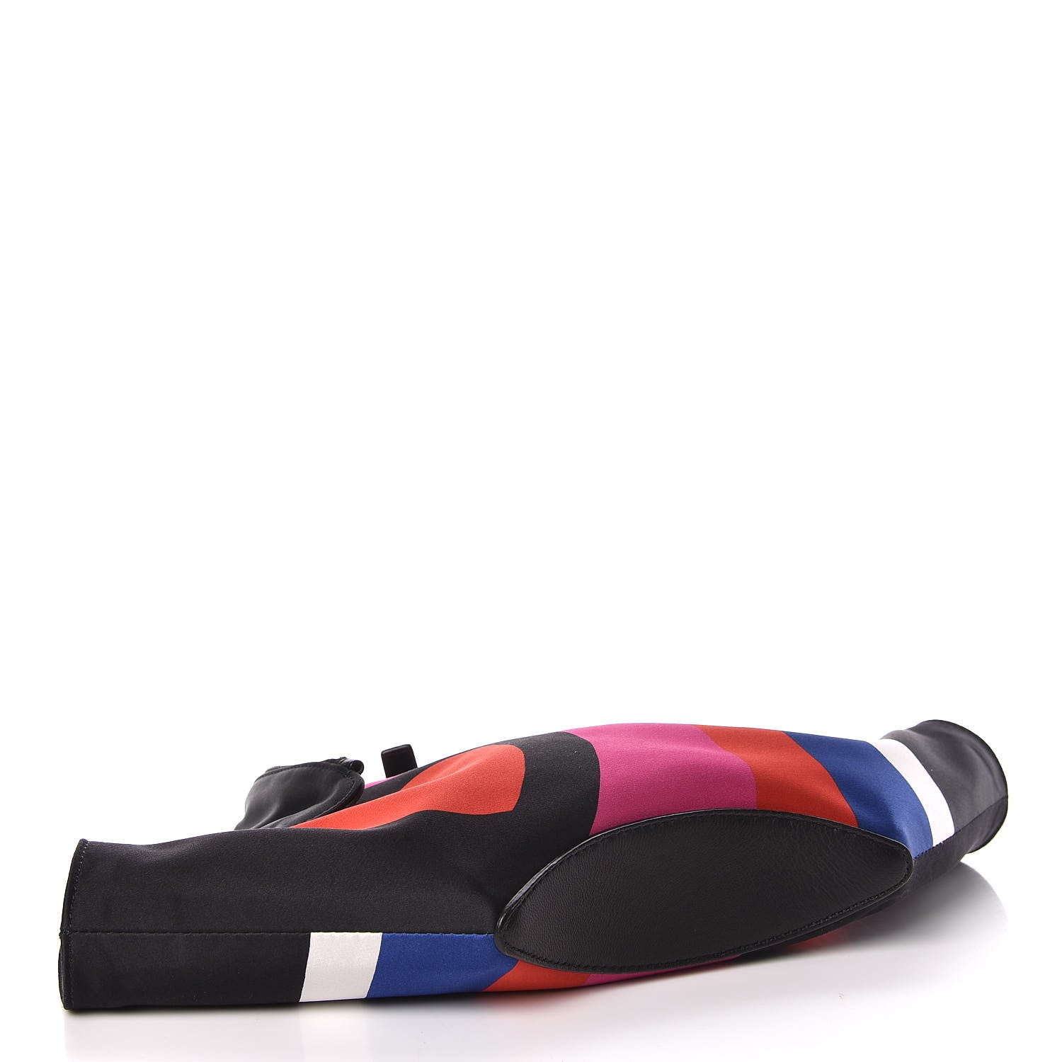 Alexander McQueen Silk Print De Manta Heart Print Clutch Black Red Pink 4 of 8