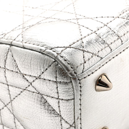 Christian Dior Metallic Grained Calfskin Cannage Small Lucky Badges My Lady Dior Silver 14 of 16