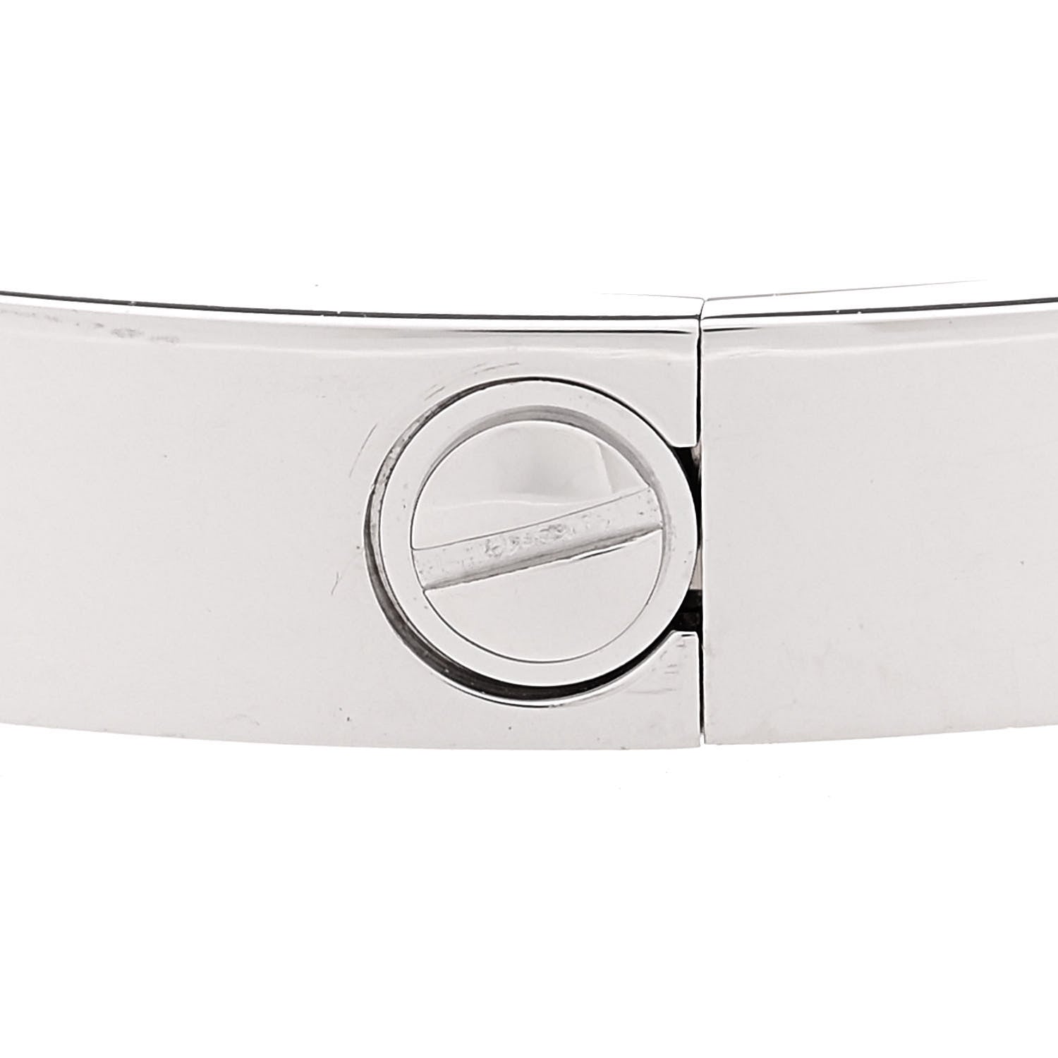 Cartier 18K White Gold LOVE Bracelet 17 6 of 7