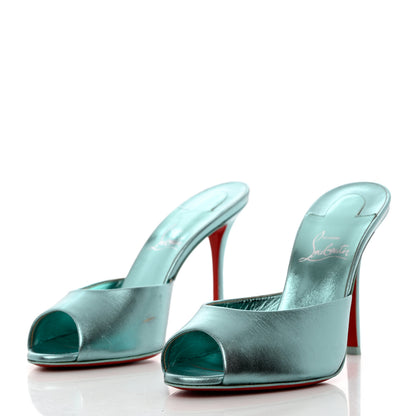 Christian Louboutin Metallic Me Dolly 100 Sandals 38.5 Bermuda 3 of 10