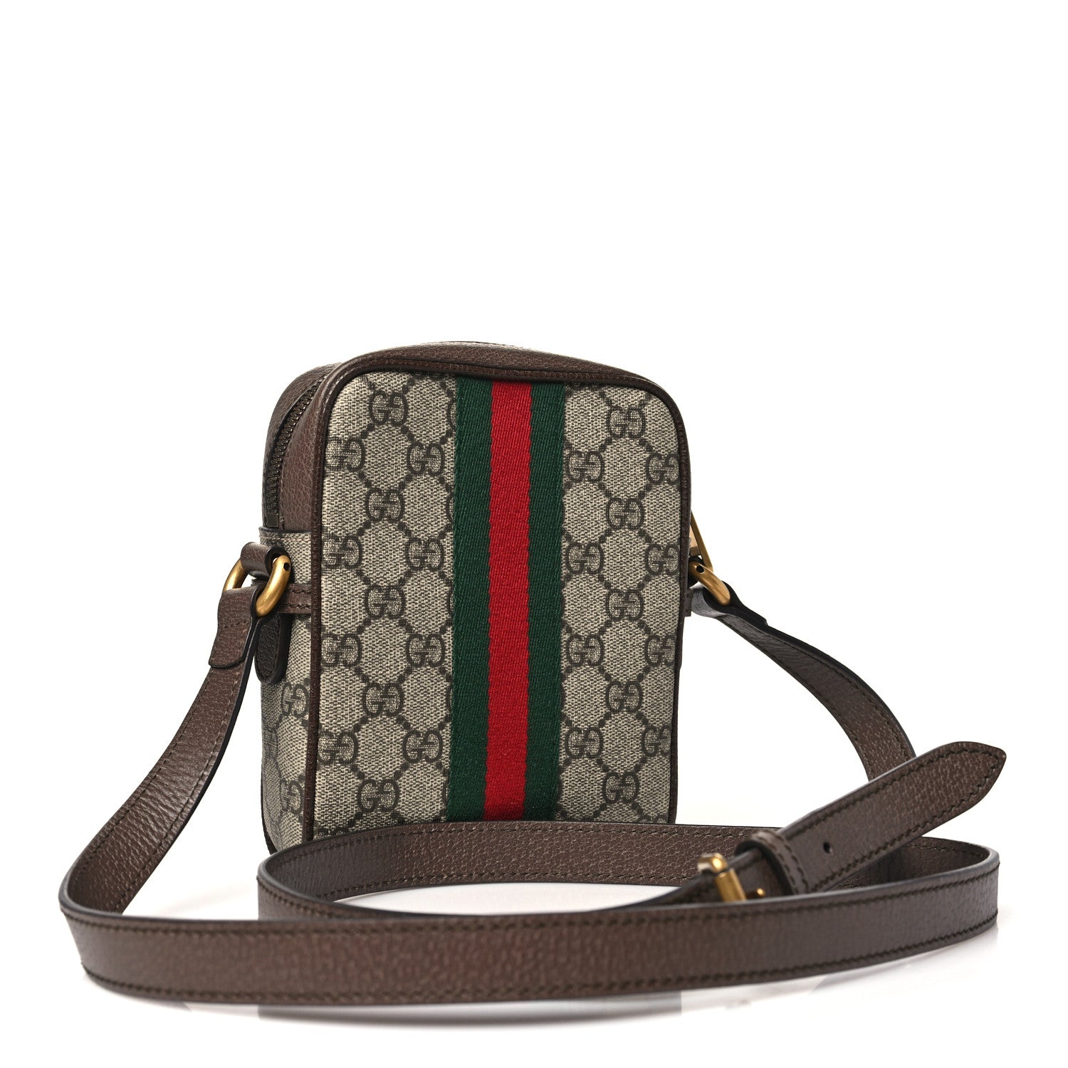 Gucci GG Supreme Monogram Web Mini Ophidia Messenger Brown 3 of 11