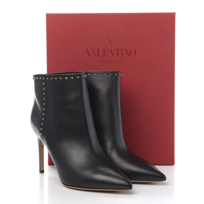 Valentino Garavani Calfskin Lovestud Ankle Boots 38 Black 8 of 8