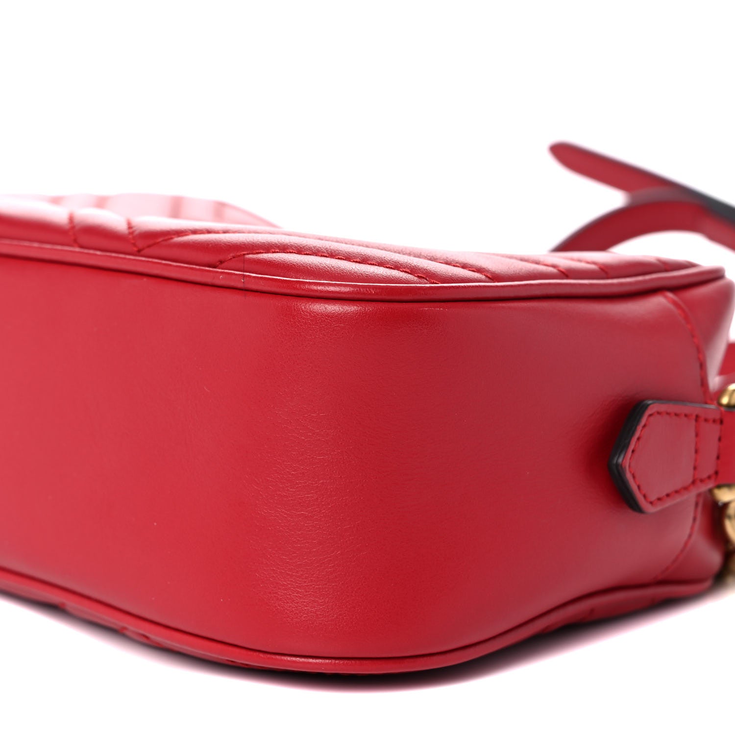 Gucci Calfskin Matelasse Small GG Marmont Chain Shoulder Bag Hibiscus Red 11 of 14