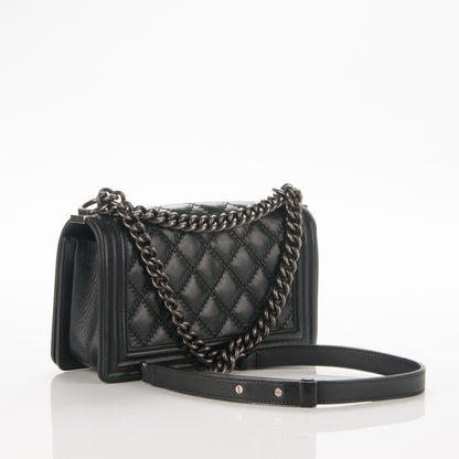 Chanel Calfskin Double Stitch Medium Boy Flap Black 3 of 7
