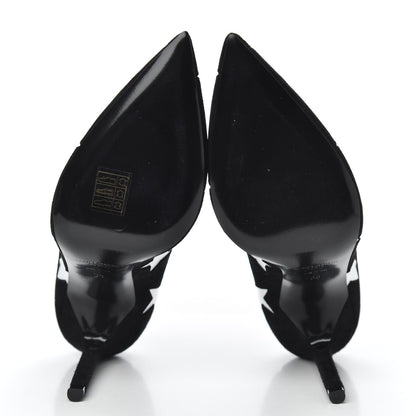 Saint Laurent Kid Scamosciato Anja Star 105 Pumps 38 Black Silver 5 of 9
