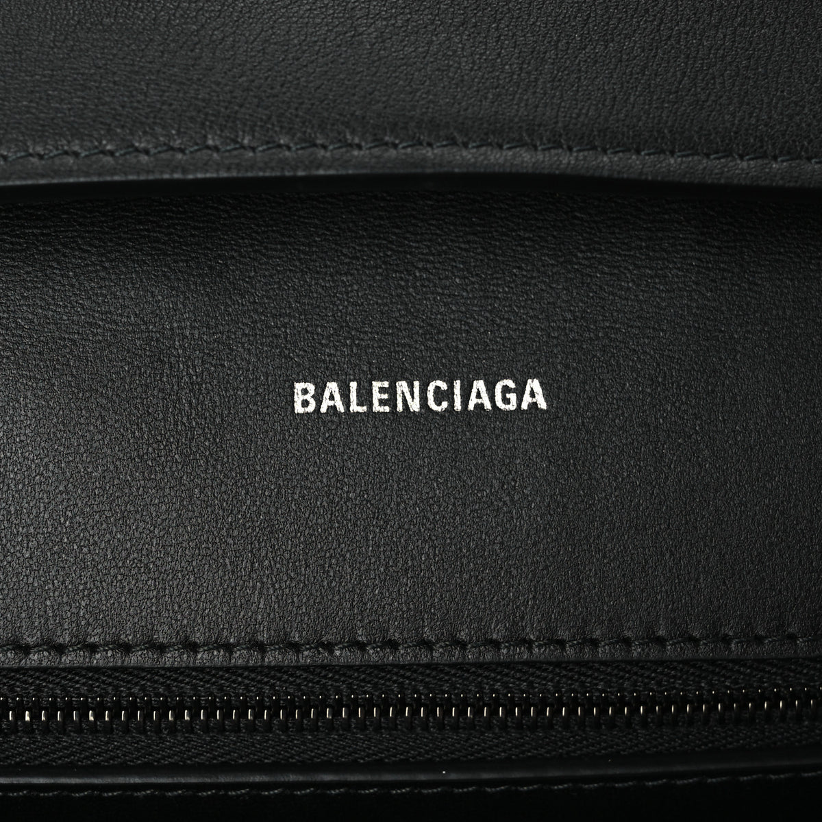 Balenciaga Grained Calfskin Monochrome M Downtown Shoulder Bag Black 6 of 10