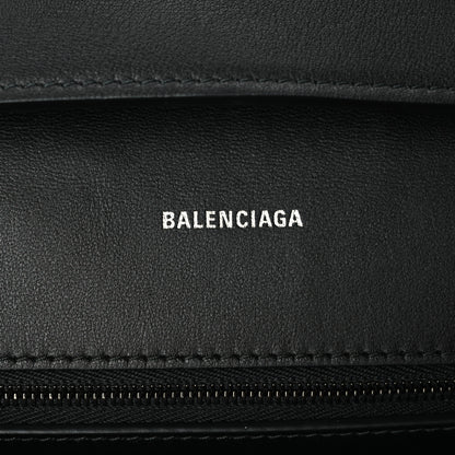 Balenciaga Grained Calfskin Monochrome M Downtown Shoulder Bag Black 6 of 10