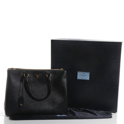 Prada Saffiano Lux Double Zip Medium Tote Nero Black 5 of 12