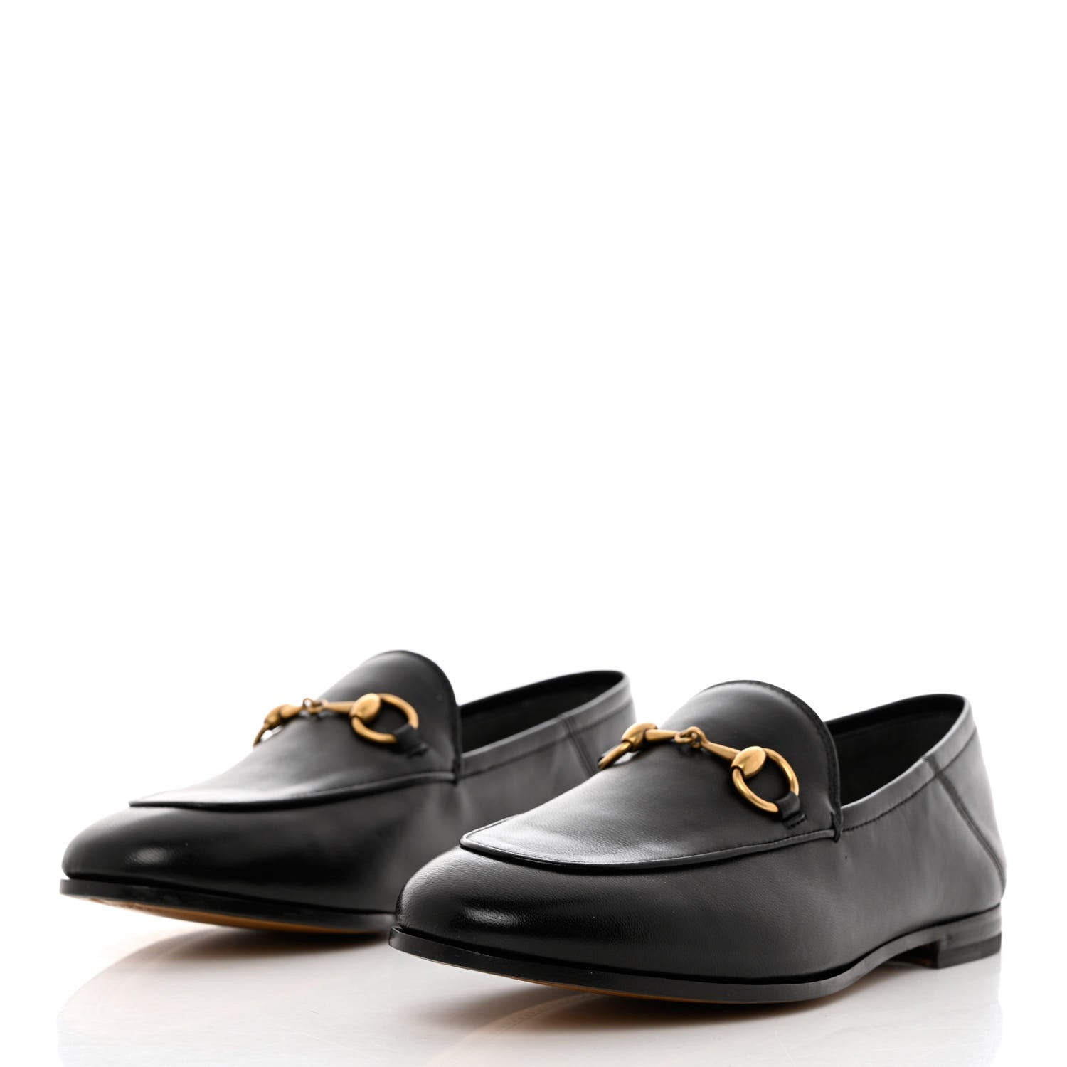 Gucci Lambskin Womens Brixton Horsebit Loafers 35.5 Black 3 of 9
