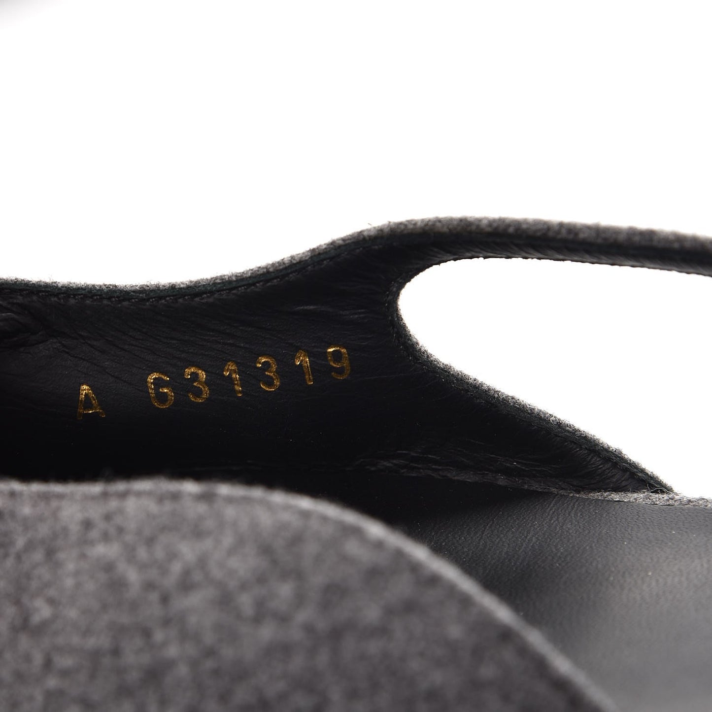 Wool Velvet Cap Toe CC Slingback Pumps 40.5 Grey Black