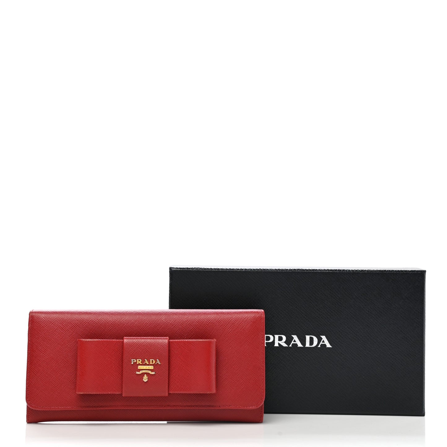 Saffiano Fiocco Bow Continental Wallet Fuoco