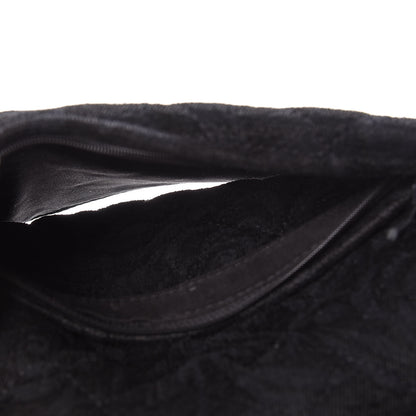 Chanel Velvet Camellia Stamped XXL Travel Flap Bag Black 11 of 12