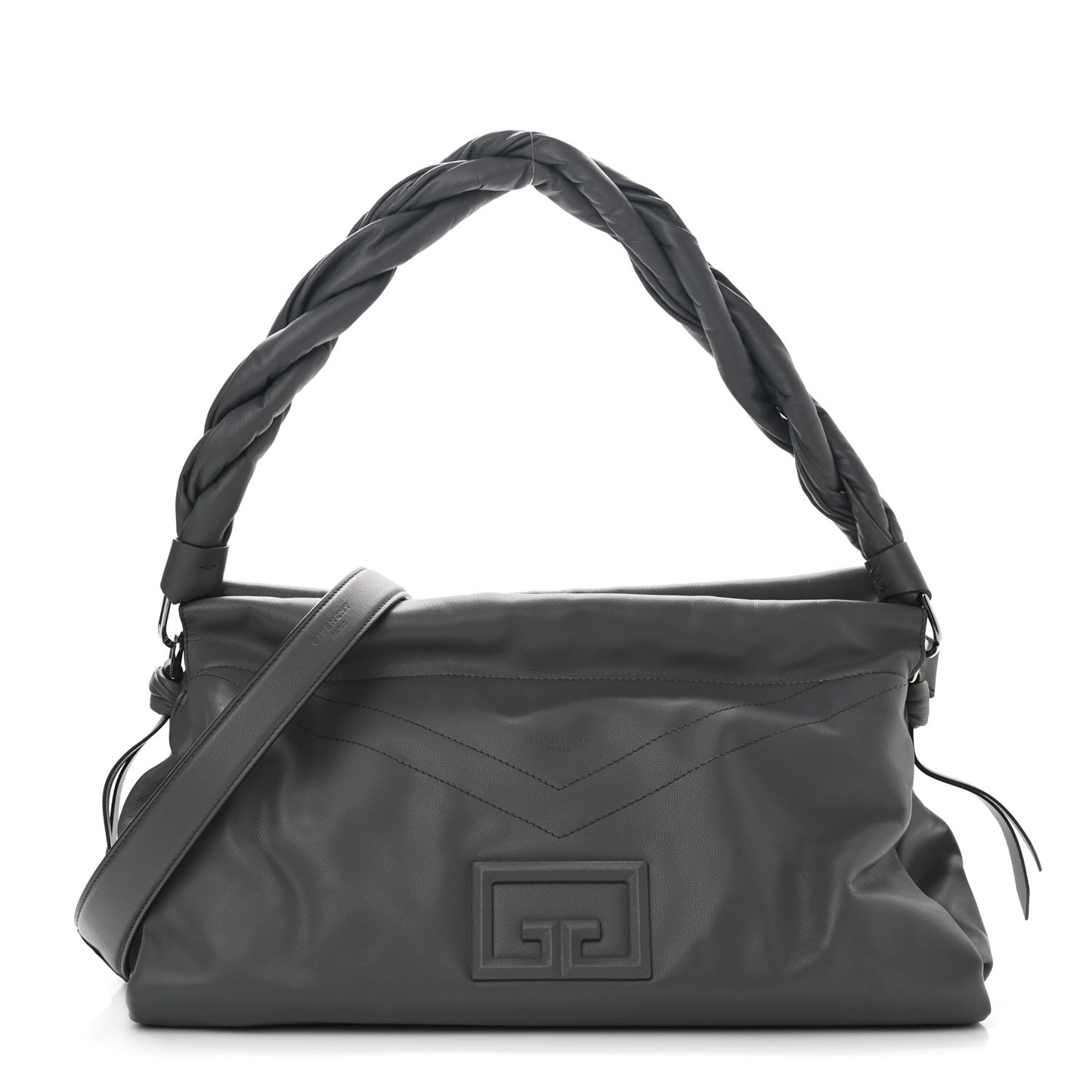 Calfskin Large ID93 Satchel Storm Grey
