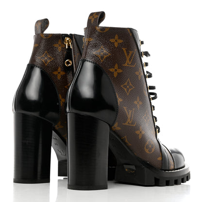 Louis Vuitton Patent Calfskin Monogram Star Trail Ankle Boots 39 Black 4 of 8