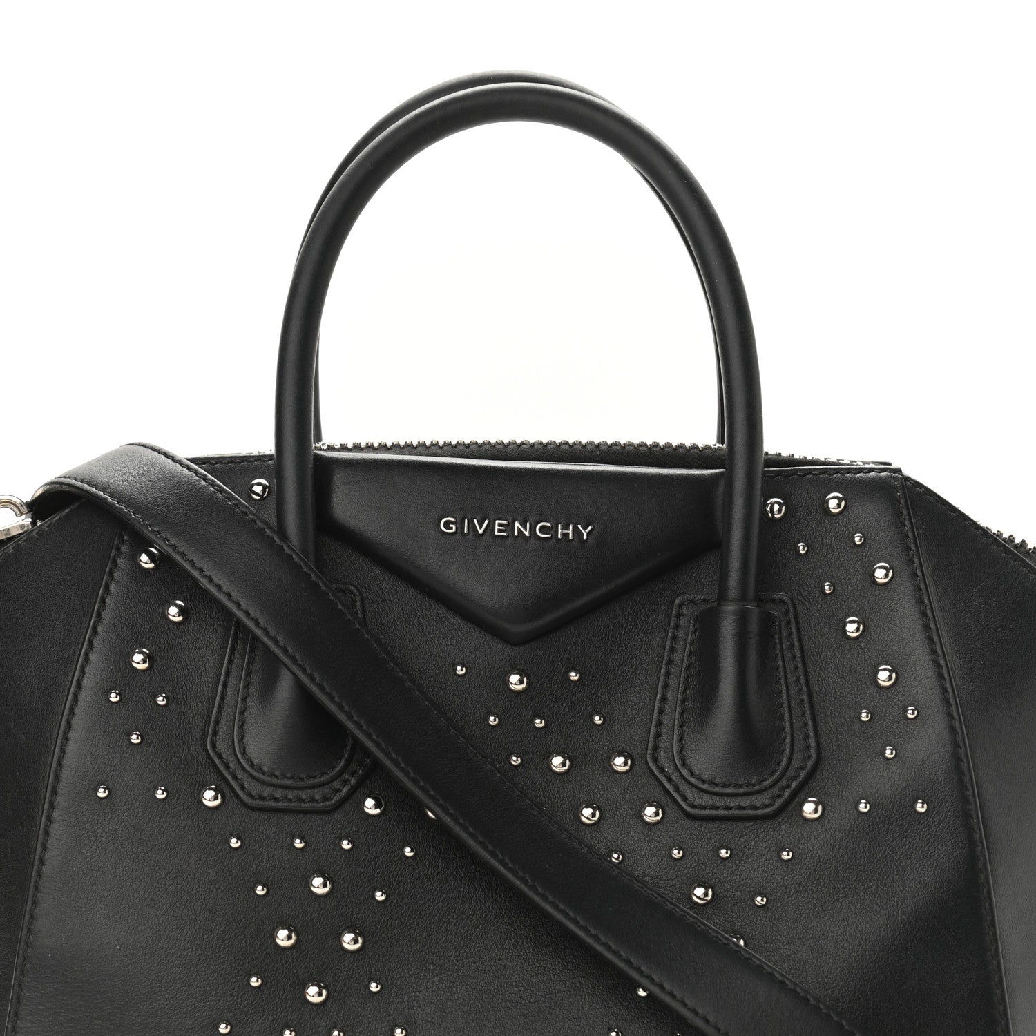 Givenchy Smooth Calfskin Small Studded Antigona Black 7 of 10