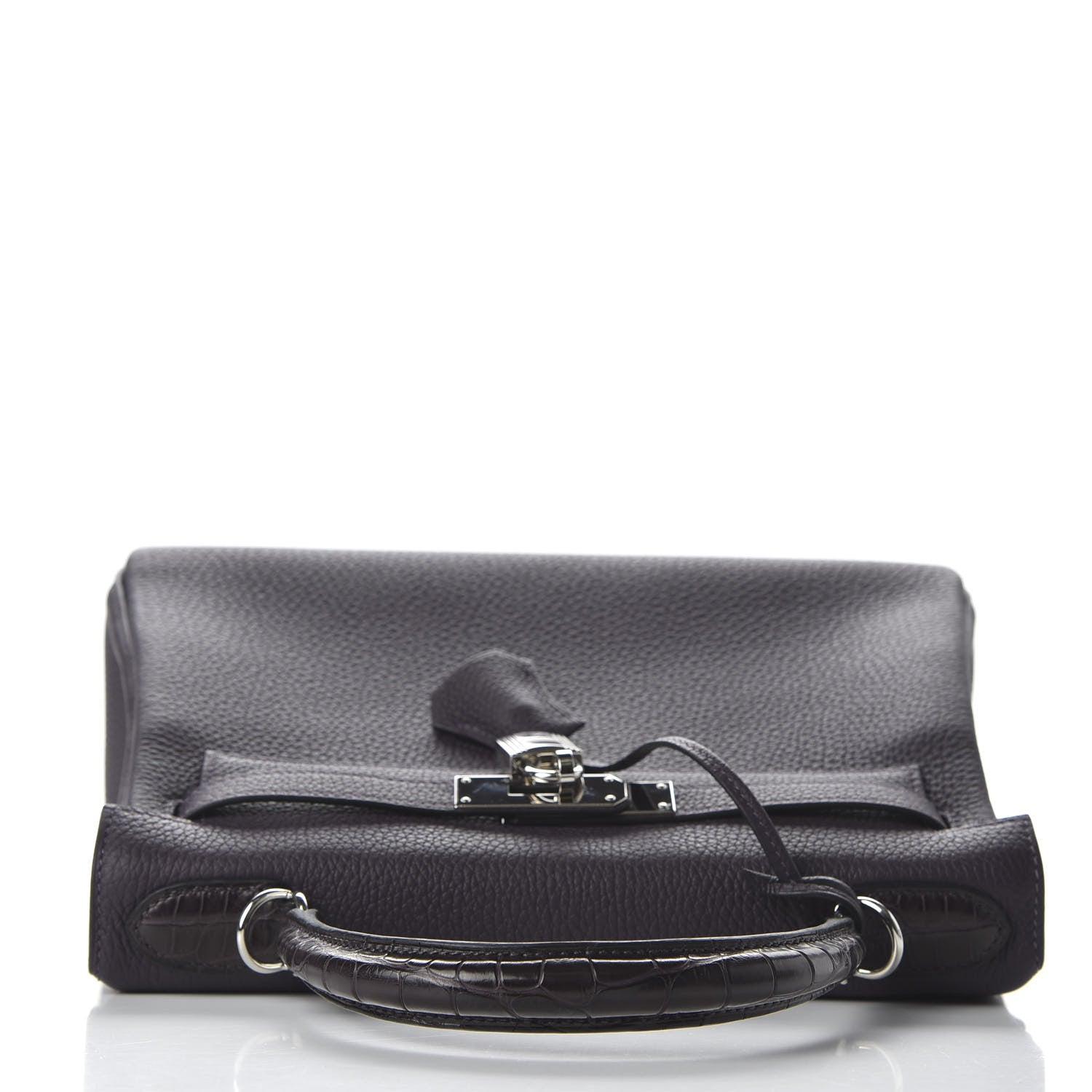 Hermes Togo Matte Alligator Kelly Retourne Touch 28 Raisin Prunoir 8 of 36