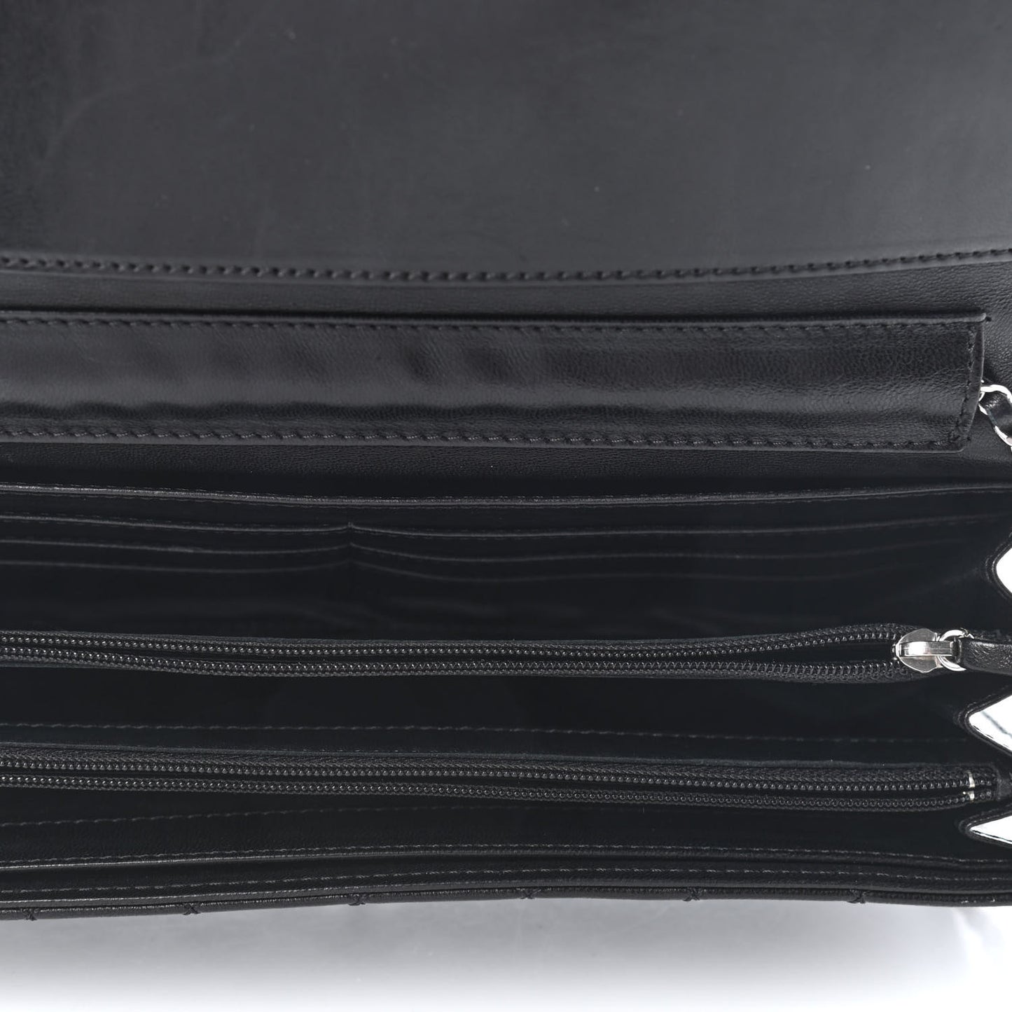 Lambskin Quilted Chain Clutch Flap Black