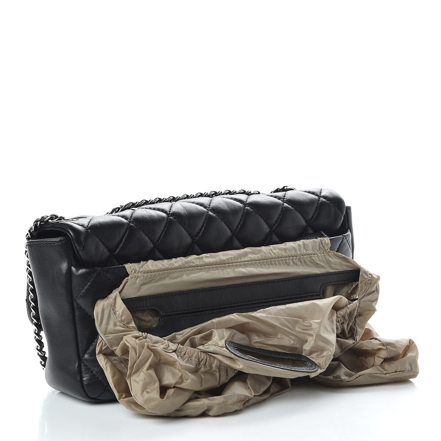Lambskin Quilted Medium Coco Rain Flap Black