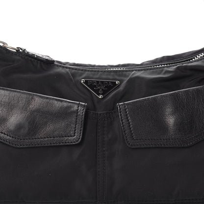 Prada Tessuto Nylon Buffalo Shoulder Bag Black 14 of 14