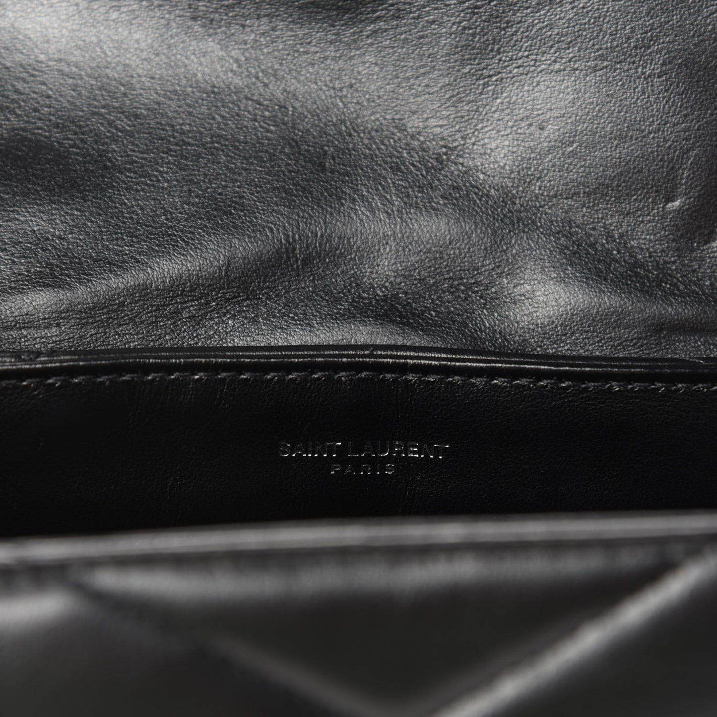 Calfskin Y Quilted Monogram Toy Loulou Crossbody Bag Black