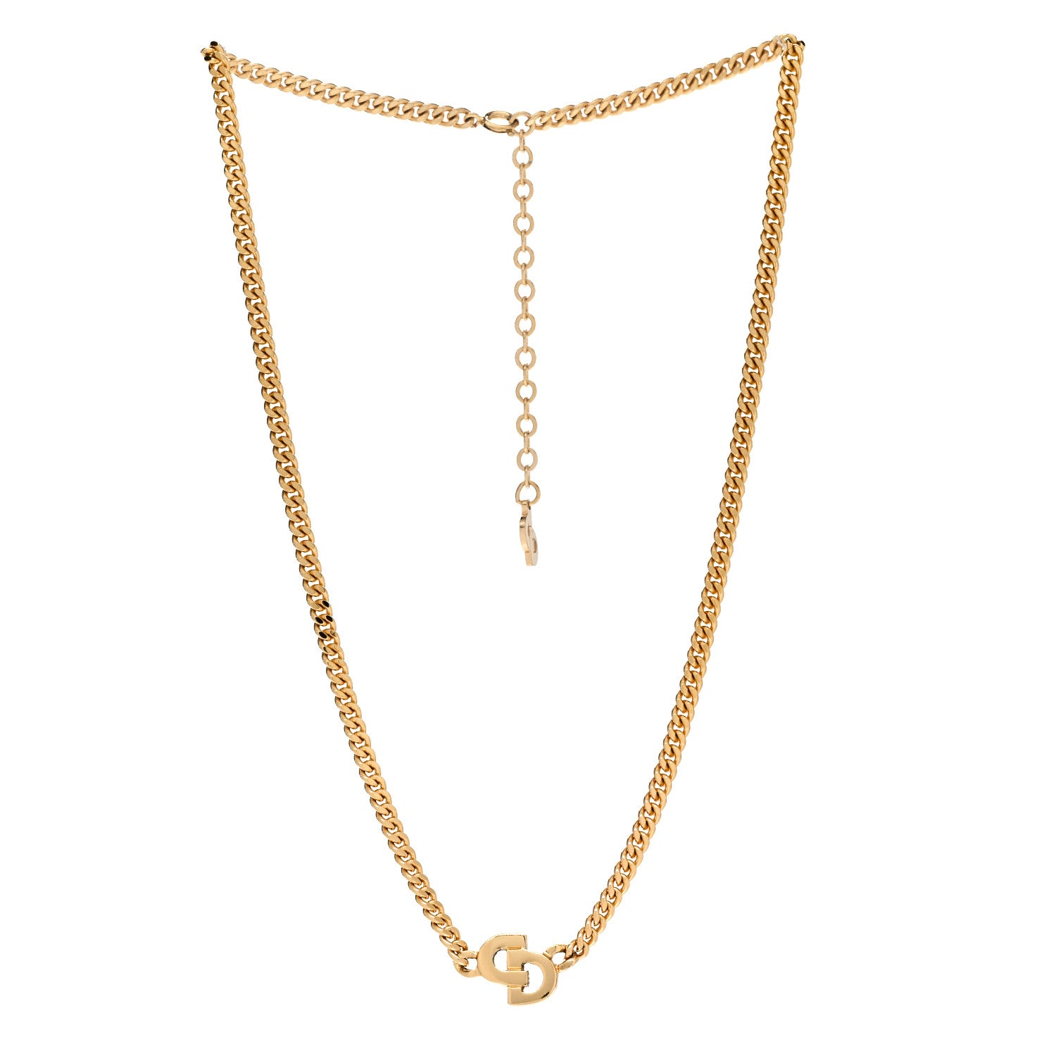 Christian Dior Metal CD Necklace Gold 3 of 6