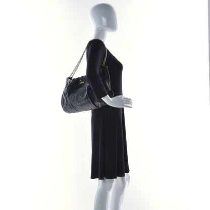 Christian Louboutin Calfskin Pleated Chain Hobo Black 2 of 12