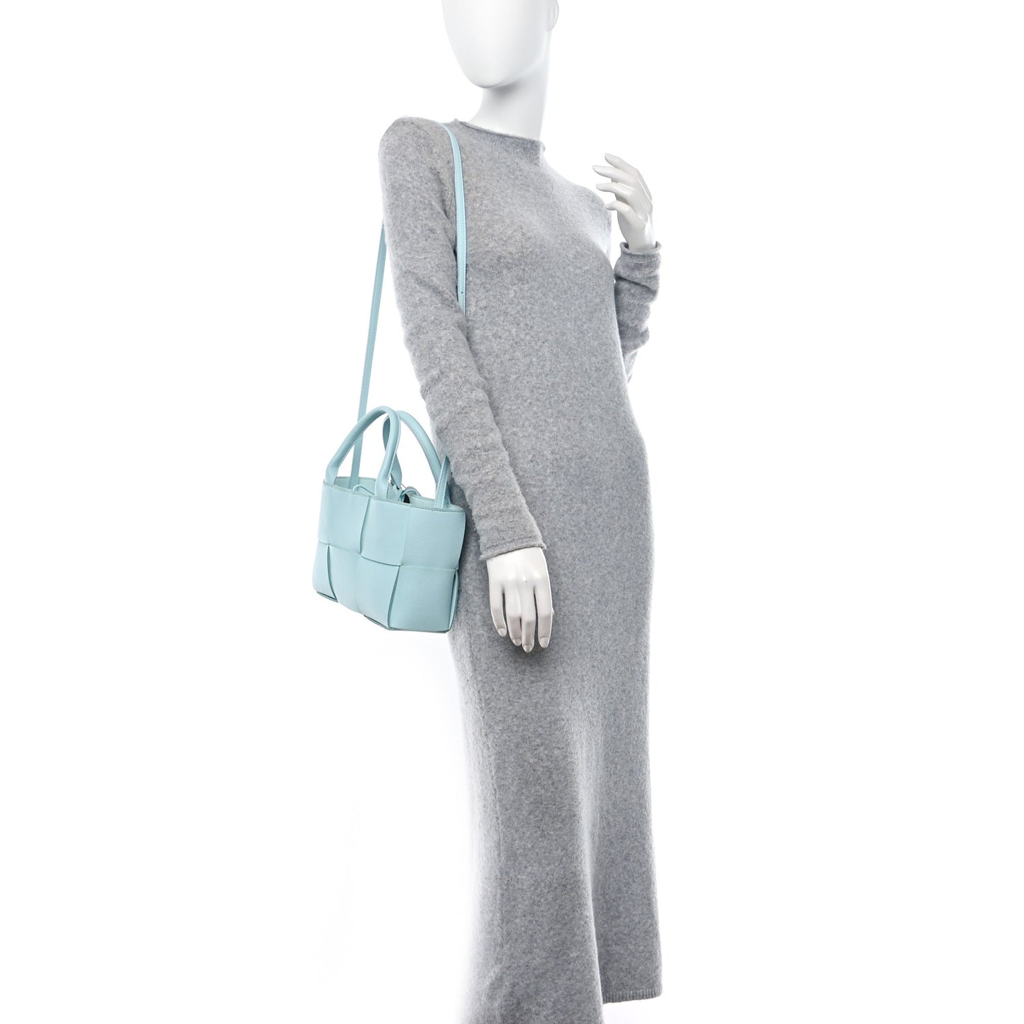 Nappa Intrecciato Mini Arco Tote Ice